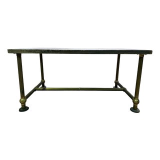 Workbench in Oak and Brass For Sale