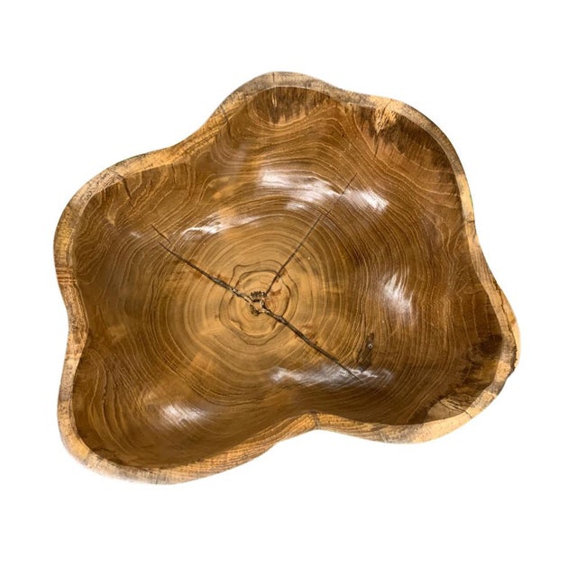 2010s Medium Wooden Bowl For Sale - Image 5 of 5