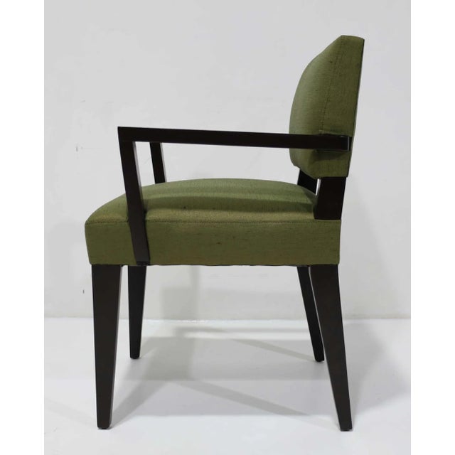 Wood Robsjohn-Gibbings Dining Chairs in Donghia Upholstery, Attributed - Set of 8 For Sale - Image 7 of 10