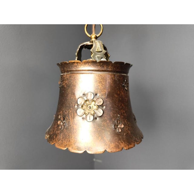 1970s Brutalist Copper Pendant Light, 1970s For Sale - Image 5 of 15