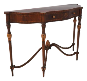 Maitland Smith Mahogany Nathan Console Table W. 2 Drawers