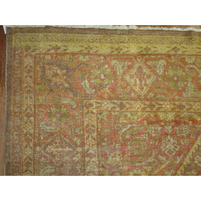 Orange Antique Mahal Rug, 13'7'' X 14'2'' For Sale - Image 8 of 13