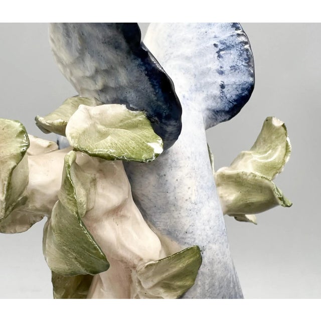 Pair of Vintage English Copeland Porcelain Bird Figurines — Bluebirds With Pink Blossoms — European / Cottagecore / Romantic For Sale - Image 9 of 14