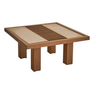 Italian Mirrored Grid Coffee Table in the Manner of Ettore Sottsass, 1970s For Sale