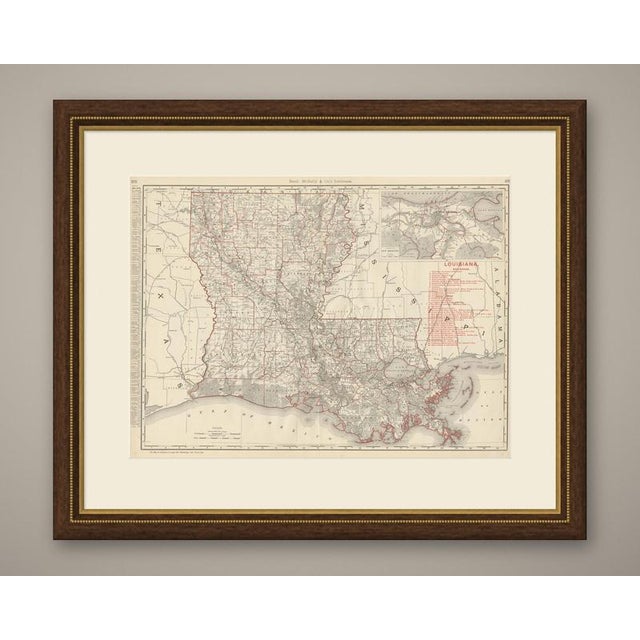 Rand McNally's 1899 antique map of Louisiana occupies a double-page spread, pages 272 and 273 of the firm's indexed atlas,...