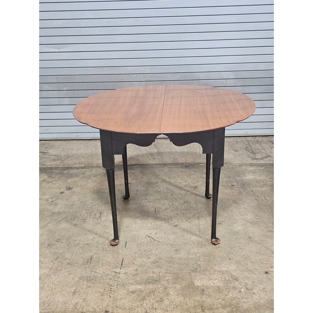 Wood Late 20th Century Tiger Maple Benchmade Dining Table Breakfast Table Tavern Table Black Base For Sale - Image 7 of 10