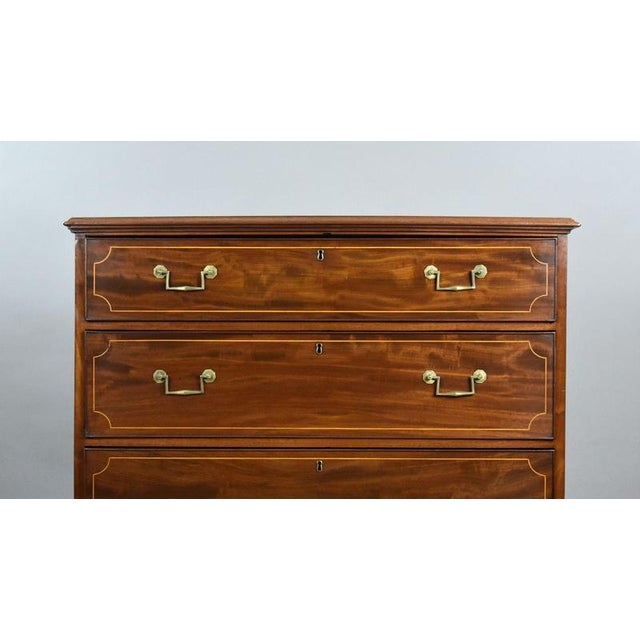 Wood Regency Mahogany Inlaid Chest of Drawers, 1810 For Sale - Image 7 of 10