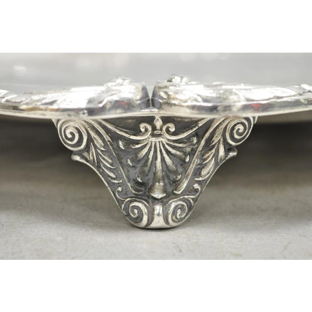 Vintage English Silver Mfg. Silver Plated Large Oval Butlers Platter Bar Tray For Sale In Philadelphia - Image 6 of 17