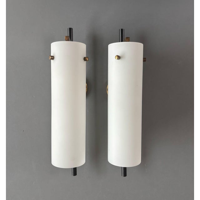 Mid-Century Modern Vintage French Wall Sconces, 1950s, Set of 2 For Sale - Image 3 of 11