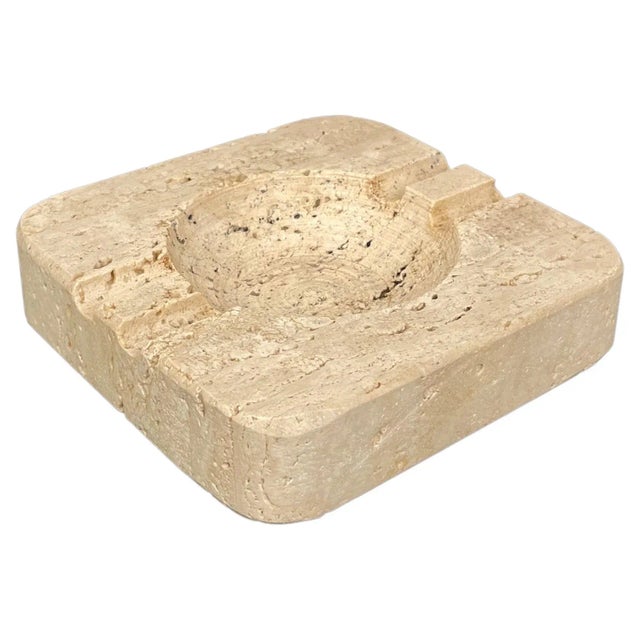 Square Ashtray in Travertine Attributed to Fratelli Mannelli, Italy, 1970s For Sale - Image 12 of 12