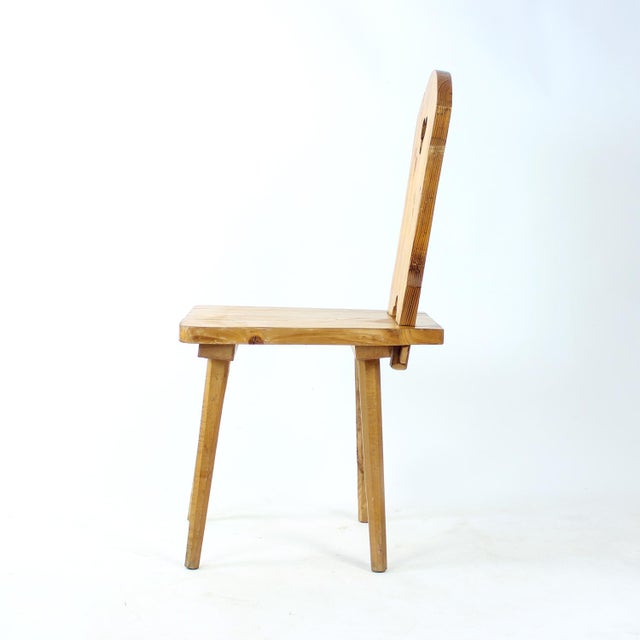 Folk Dining Chair in Wood, Czechoslovakia, 1970s For Sale - Image 8 of 13