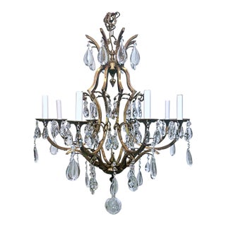 1910s French Style Brass Chandelier For Sale