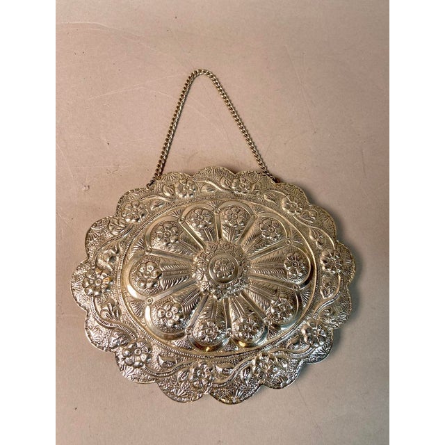 19th C Ottoman Silver Oval Wedding Mirror Decor For Sale - Image 4 of 18