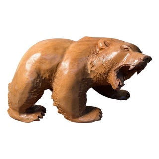 Hand-Carved Ainu Wooden Bear from Hokkaido, 1970s For Sale