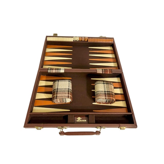 Vintage Mid-Century Tartan Backgammon Game Set in Travel Case For Sale - Image 12 of 18