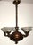 Metal Art Deco French Brass and Glass Five-Light Chandelier, 1940s For Sale - Image 7 of 13