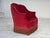 1970s, Danish armchair. Original red furniture velour, ash wood legs, springs in the seat. Original very good condition:...