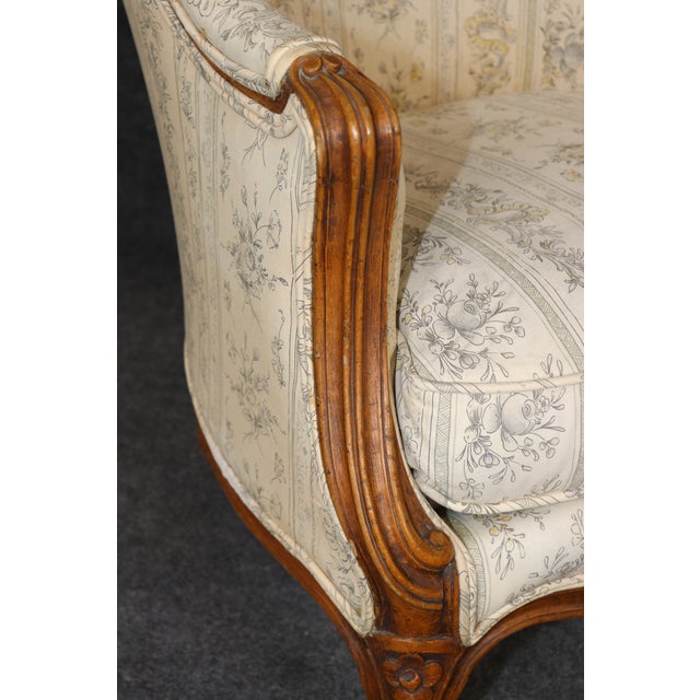 Pair Antique 19th C. French Louis XV Style Bergère Chairs For Sale - Image 17 of 17