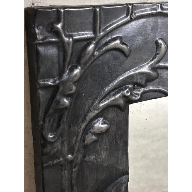 Pressed Tin Ceiling Tile Mirror For Sale - Image 3 of 4