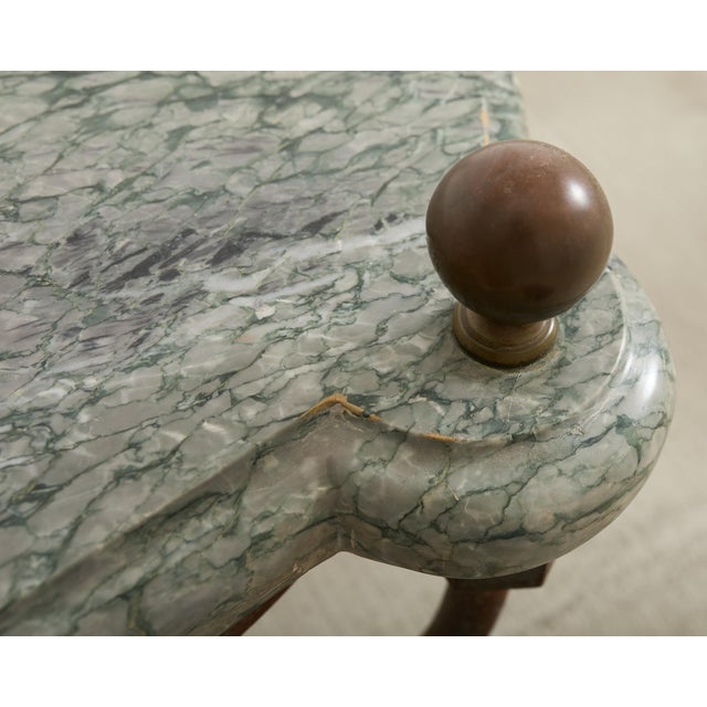 Country English Iron Marble Bronze Drink Table Trivet For Sale - Image 15 of 18