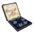 Antique French Silver and Glass Salt Cellar Set, Charles Dubret, Circa 1890 For Sale
