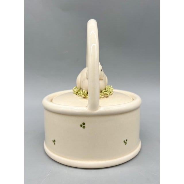 1980s 1980's Vintage Fitz & Floyd Ceramic Bunny Basket — Spring/ Easter Trinket Box For Sale - Image 5 of 10