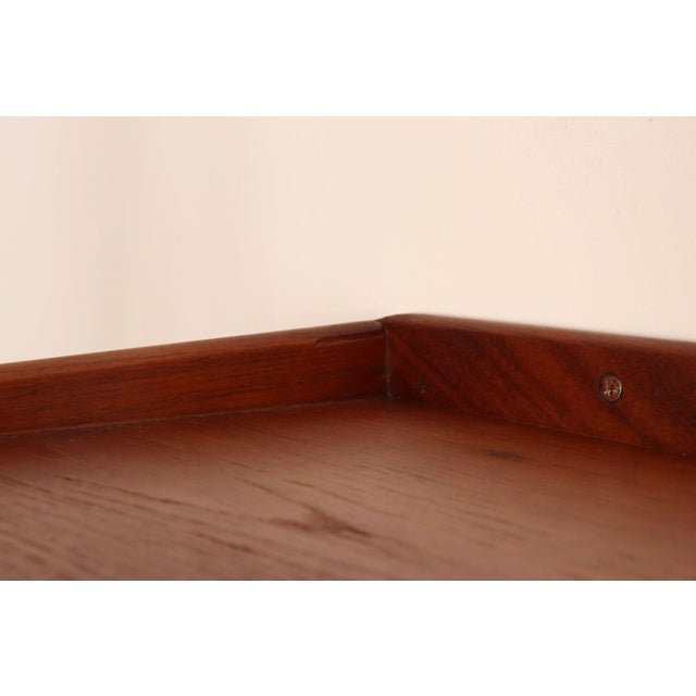 Petite Danish Modern Single-Drawer Floating Nightstand / End Table in Teakwood For Sale - Image 11 of 14