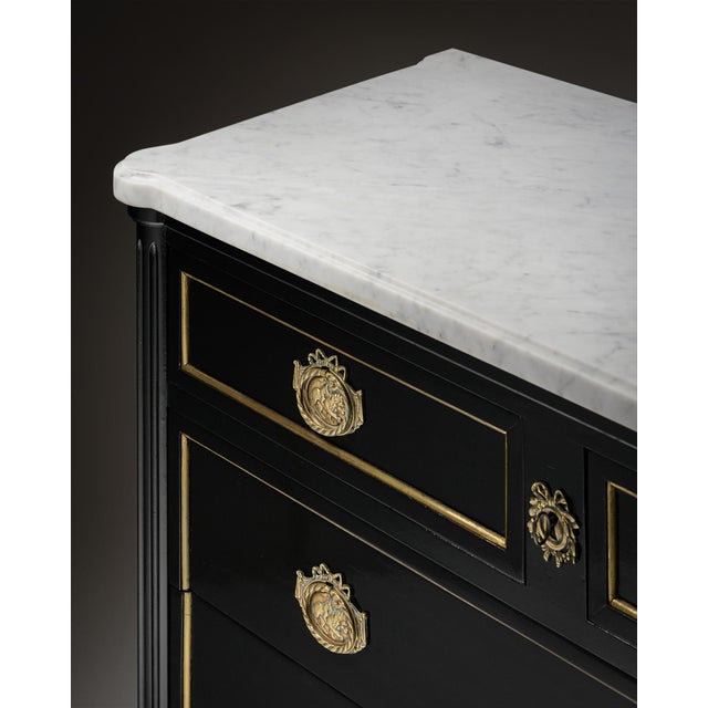 Ebonized Louis XVI Chest of Drawers For Sale In Austin - Image 6 of 9