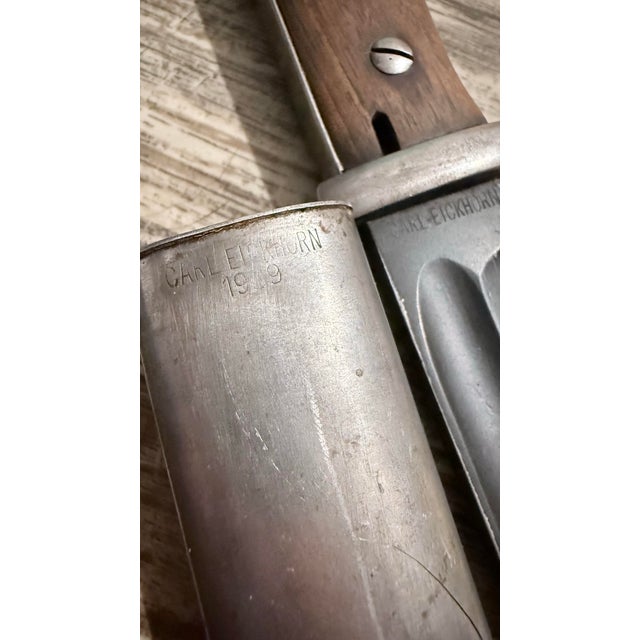 1930s Ww2 German Bayonet and Original Scabbard For Sale - Image 5 of 6