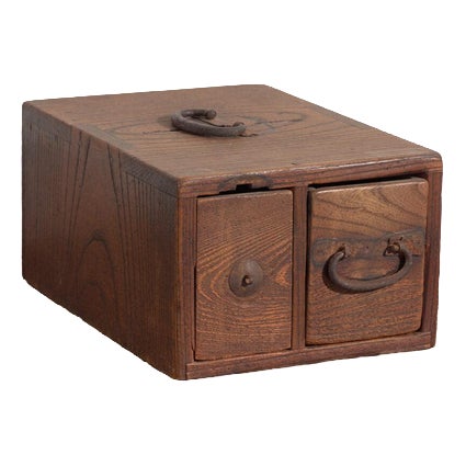 Antique Japanese Wooden Storage Box For Sale