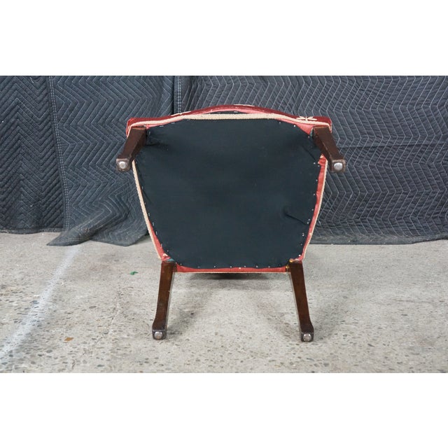 Antique Hepplewhite Carved Mahogany Oval Wheel Back Dining Side Desk Chair For Sale - Image 14 of 18