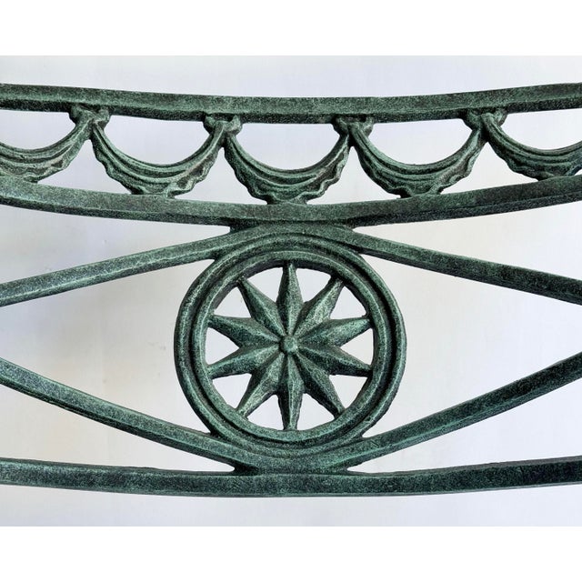 Vintage Regency Verdigris Koi Fish or Dolphin Patio Table and 4 Chairs For Sale - Image 15 of 18