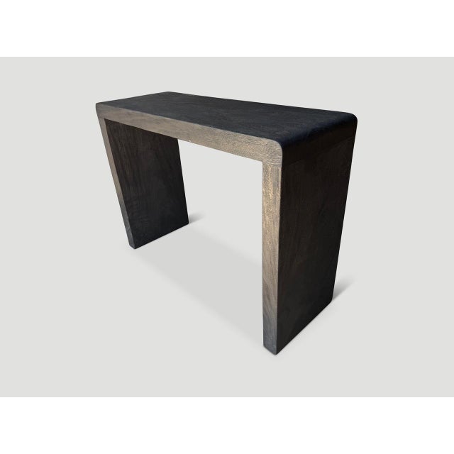 Contemporary Andrianna Shamaris Minimalist Charred Suar Wood Console For Sale - Image 3 of 5
