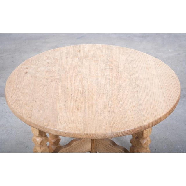 1960s Round Oak Coffee Table attributed to Henning Kjærnulf, Denmark, 1960s For Sale - Image 5 of 7