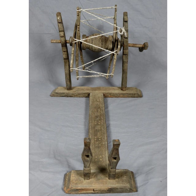 Antique Traditional Basic Spinning Wheel, Nuristan Charkha, 1890s For Sale - Image 6 of 12