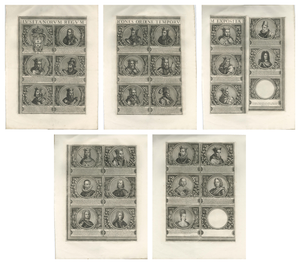 Kings of Portugal Table, 1700s, Set of 5