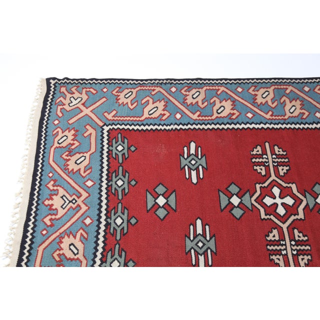 Fine Quality Handwoven Vintage Kilim Runner – Geometric Tribal Motifs -3' X 10' 6'' For Sale - Image 13 of 13