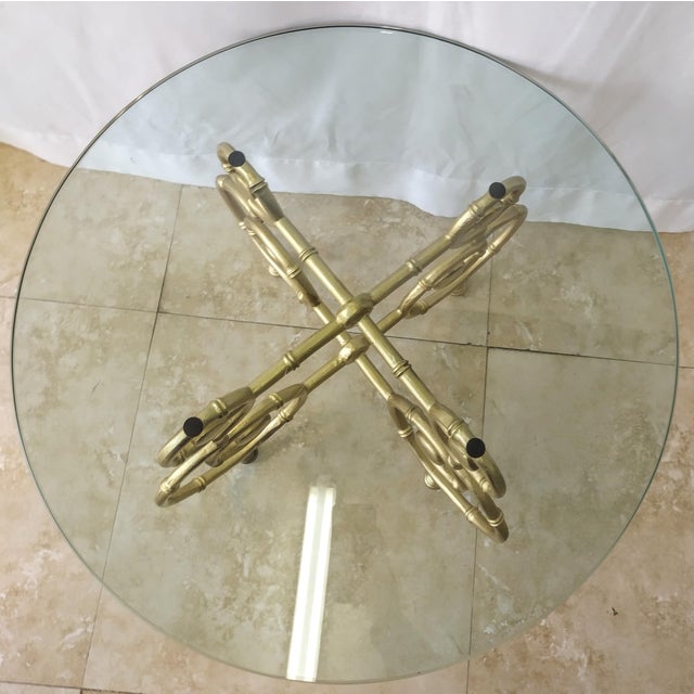 Modern Gold Painted Wrought Iron Base & Glass Top Side Table Chairish