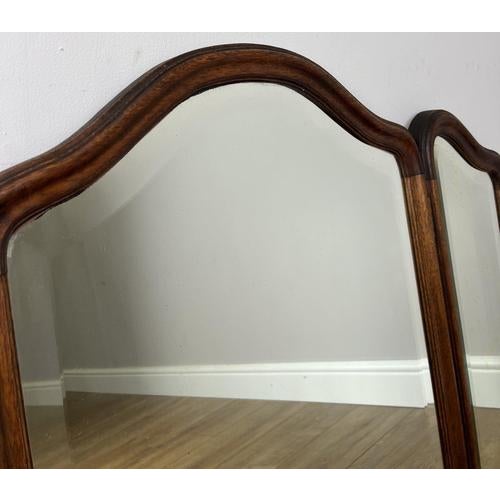 French Triple Folding Dressing Table Mirror in Oak For Sale - Image 5 of 11