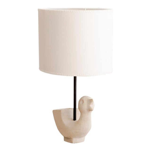 1970s Cast Stone Bird Chick Table Lamp For Sale