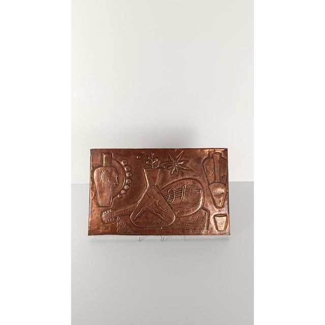 Mid-Century Italian Cubist Copper Sculpture Panel, 1950s For Sale - Image 6 of 18