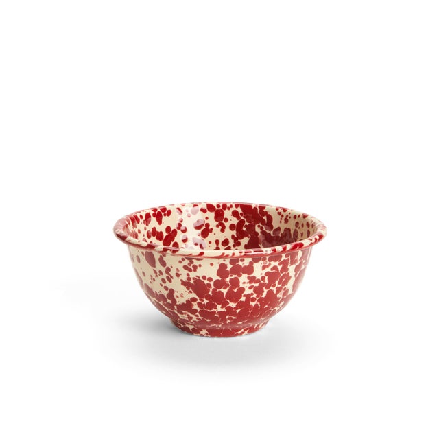 Enamel Splatter Small Footed Bowls, Burgundy and Cream - Set of 4 If you're looking to add a few modern items to your...