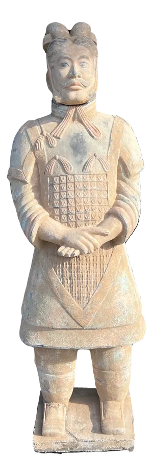 Large Statue of General of the Terracotta Army Emperor Qin, 1990s, Plaster