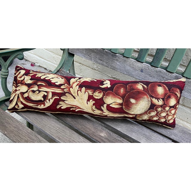 Traditional 18th Century Tapestry Pillow With Fruits and Arabesques For Sale - Image 3 of 8