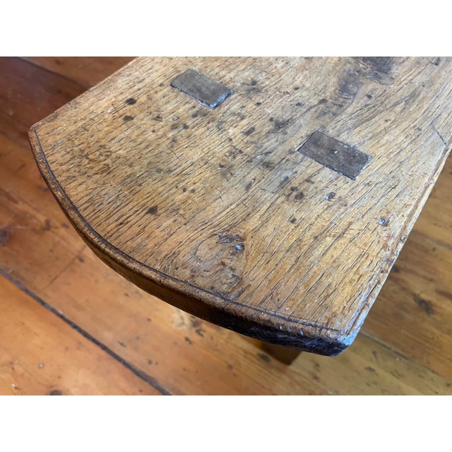 Antique French Church Bench in Oak, 1890s For Sale - Image 11 of 15