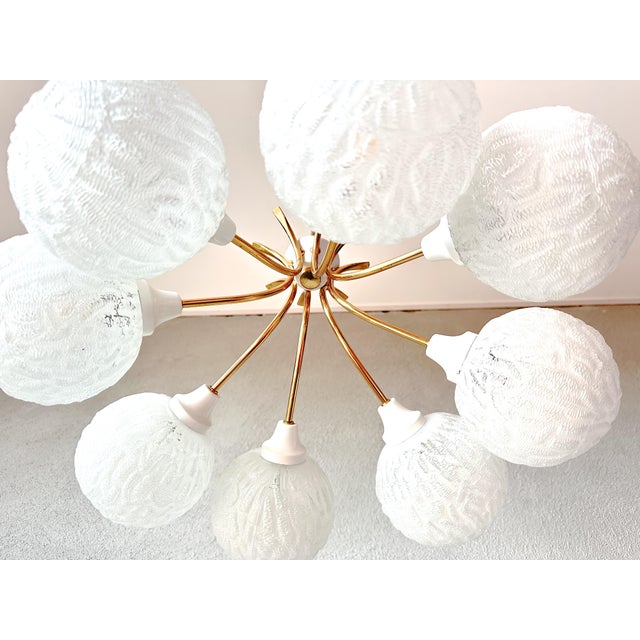 Mid-Century Modern Vintage Snowball Chandelier, 1970s For Sale - Image 3 of 14