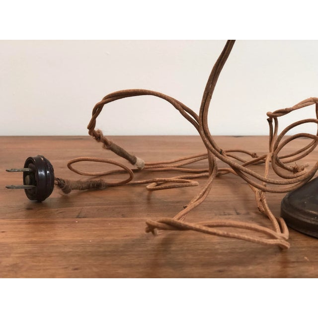 Metal Mini Antique 1920s Metal Reading Lamp With Patina For Sale - Image 7 of 10