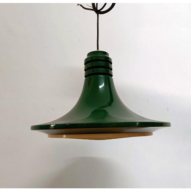 Metal Vintage Danish Green Pendant, 1950s For Sale - Image 7 of 7