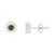 Contemporary .925 Sterling Silver 1/4 Cttw Round Brilliant-Cut Green Diamond Miracle-Set Stud Earrings (Fancy Color-Enhanced, I1-I2 Clarity) For Sale - Image 3 of 6
