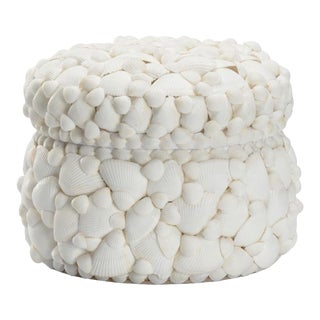 Round White Shell Box For Sale